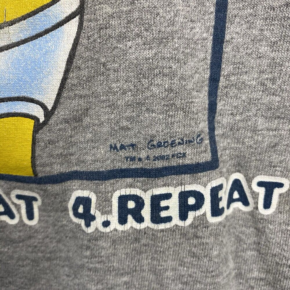 Vintage Homer Simpson Size XXL Exercise Donut Curl T shirt‎ Y2K - Picture 3 of 8